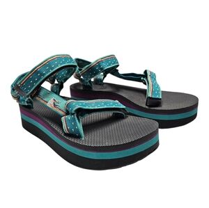 Teva Flatform  "Unicorn Waterfall" color Teal Aqua Purple  Universal sandals 7